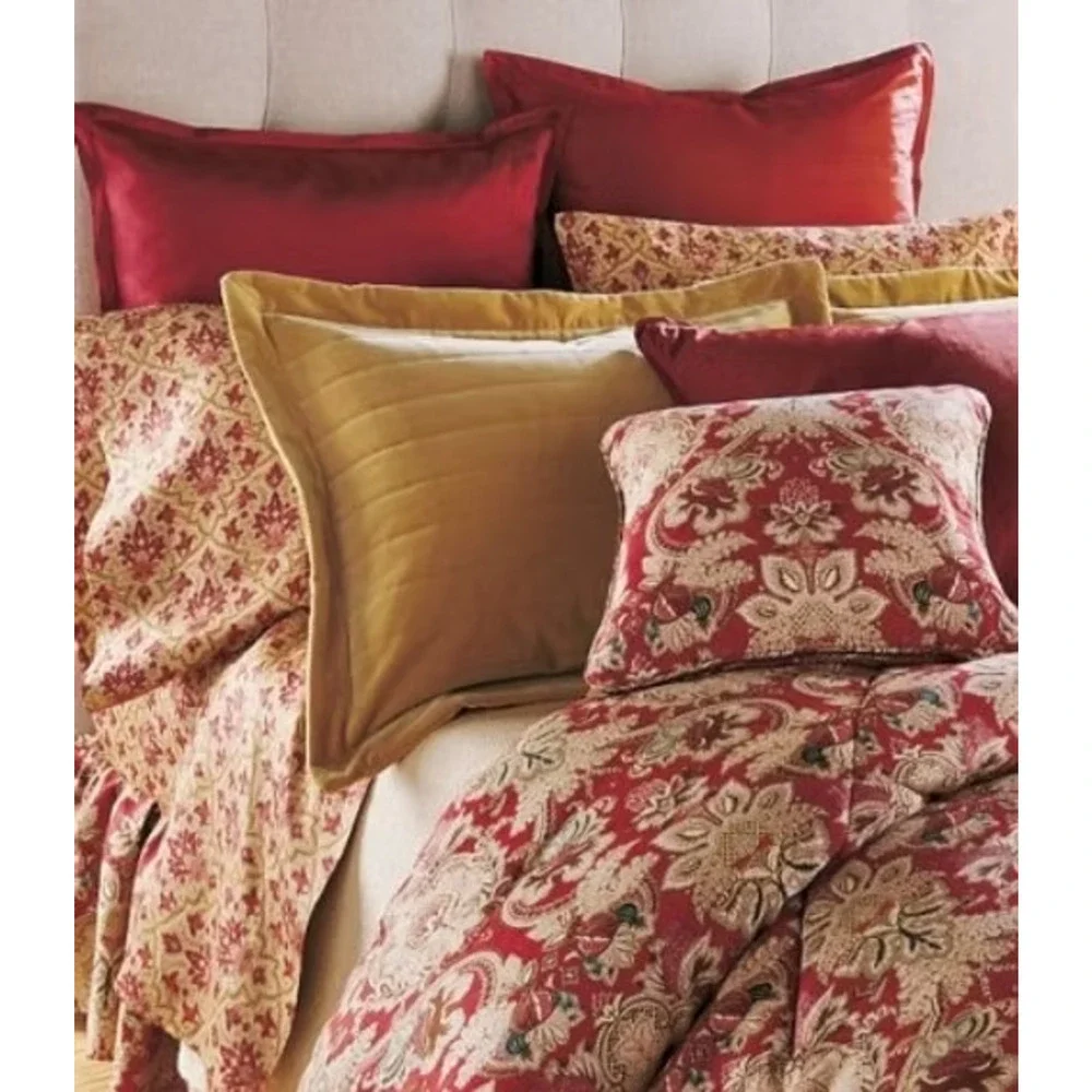Ralph Lauren Jardiniere Red Sateen Comforter Full/Queen
